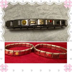 Bracelet - vintage pre-loved Italian charm link bracelets - set of 2 - 6 charms